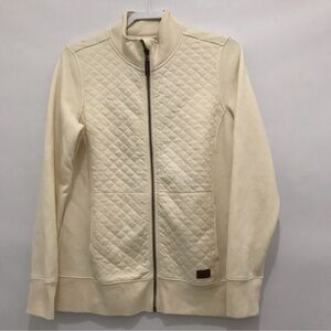 L.L. Bean Women's Off-White Quilted Bomber Style Jacket